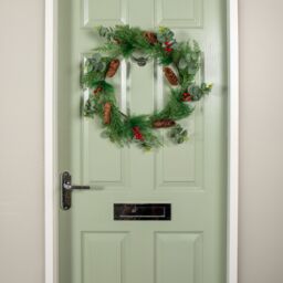 Samuel Alexander 50cm Hanging Christmas Eucalyptus Wreath with Red Berries & Pinecones - thumbnail 3