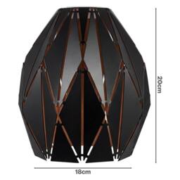 Emitto Ceiling Light Shade Pendant Metal Lampshade Easy Fit Geometric in Black - thumbnail 4