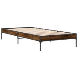 Berkfield Home Bed Frame without Mattress Smoked Oak 90x200 cm in Brown - thumbnail 6