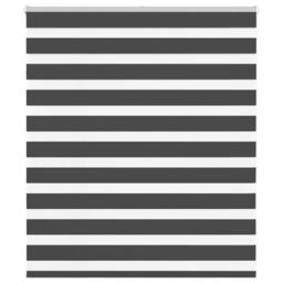 Berkfield Home Zebra Blind Black 120x100 cm Fabric Width 115.9 cm Polyester in Charcoal - thumbnail 1
