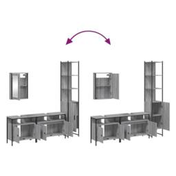 Berkfield Home Durable 4 Piece Bathroom Furniture Set Grey Sonoma Engineered Wood - thumbnail 9