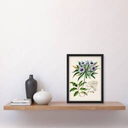 Artery8 Sarah Featon Framed Wall Art New Zealand Teteaweka Plant Flowers in Beige - Size: A4 - thumbnail 2