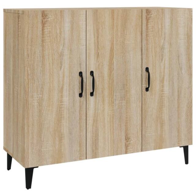 Berkfield Home Sideboard Sonoma Oak 90x34x80 cm Engineered Wood in Brown - Size: 90 x 34 x 80 cm - image 1