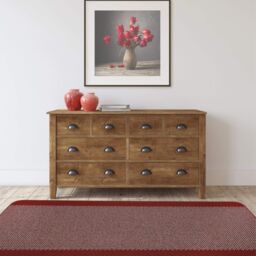 THE RUGS Washable Designer Rugs & Mats Bordered Design in Red - 110R - Size: 80 cm x 140 cm - thumbnail 5
