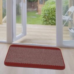 THE RUGS Washable Designer Rugs & Mats Bordered Design in Red - 110R - Size: 80 cm x 140 cm - thumbnail 4