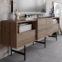 Decorotika Derin Modern Sideboard Cabinet in Walnut - thumbnail 3