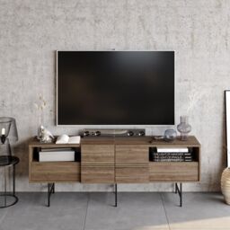 Decorotika Derin Modern Sideboard Cabinet in Walnut - thumbnail 1