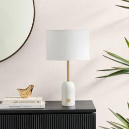 FurnitureboxUK Joceline White Marble Tall Dimmable Table Lamp - thumbnail 3