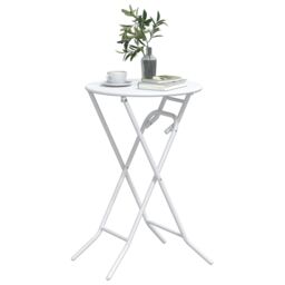 Berkfield Home Folding Garden Table White √ò50x72 cm Steel - Size: 50x72 cm - thumbnail 3