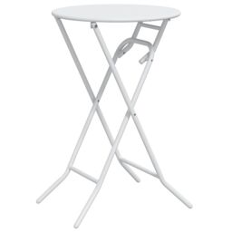 Berkfield Home Folding Garden Table White √ò50x72 cm Steel - Size: 50x72 cm - thumbnail 2