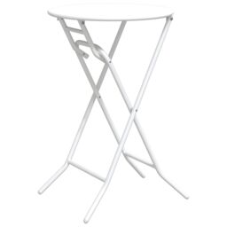Berkfield Home Folding Garden Table White √ò50x72 cm Steel - Size: 50x72 cm - thumbnail 7