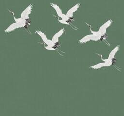 Superfresco Easy Cranes in Flight Emerald Print To Order 3m x 2.8m Mural in Green - thumbnail 2