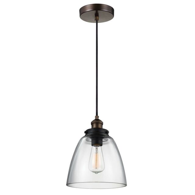 Loops Pendant Light Fitting Painted Aged Brass Finish Dark Weathered Zinc LED E27 60W in Metallics