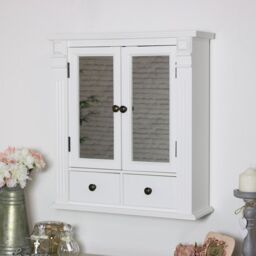 Melody Maison White Mirrored Bathroom Wall Cabinet - thumbnail 4