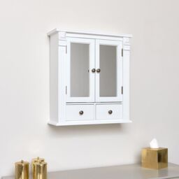 Melody Maison White Mirrored Bathroom Wall Cabinet - thumbnail 2