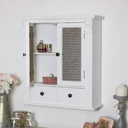 Melody Maison White Mirrored Bathroom Wall Cabinet - thumbnail 6