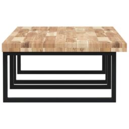 Berkfield Home Basin Shelf Wall Mounted Steel & Solid Wood Acacia in Brown - thumbnail 5