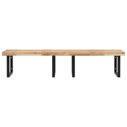 Berkfield Home Basin Shelf Wall Mounted Steel & Solid Wood Acacia in Brown - thumbnail 4