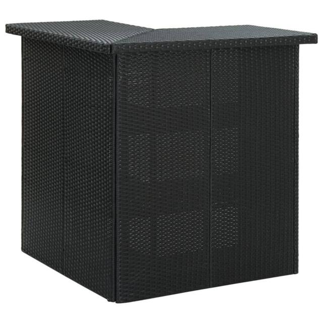 Berkfield Home Corner Bar Table Black 100x50x105 cm Poly Rattan - Size: 100 x 50 x 105 cm - image 1