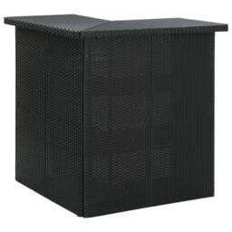 Berkfield Home Corner Bar Table Black 100x50x105 cm Poly Rattan - Size: 100 x 50 x 105 cm - thumbnail 1
