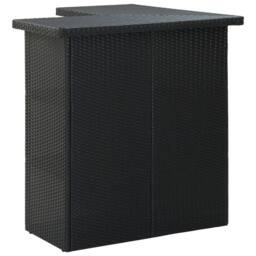 Berkfield Home Corner Bar Table Black 100x50x105 cm Poly Rattan - Size: 100 x 50 x 105 cm - thumbnail 3