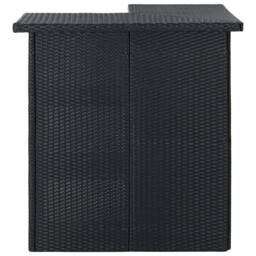 Berkfield Home Corner Bar Table Black 100x50x105 cm Poly Rattan - Size: 100 x 50 x 105 cm - thumbnail 2