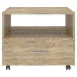 Berkfield Home Coffee Table Sonoma Oak 55x55x40 cm Engineered Wood in Brown - Size: 55 x 55 x 40 cm - thumbnail 5