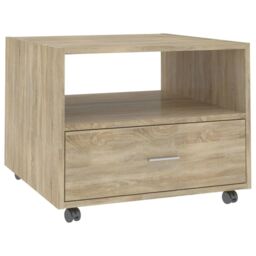 Berkfield Home Coffee Table Sonoma Oak 55x55x40 cm Engineered Wood in Brown - Size: 55 x 55 x 40 cm - thumbnail 2
