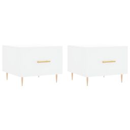 Berkfield Home Coffee Tables 2 pcs White 50x50x40 cm Engineered Wood - Size: 50 x 50 x 40 cm - thumbnail 2