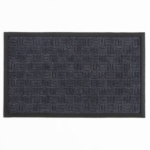 Esselle Millbrook Backed Polypropylene Mat Cross Embossed Mat in Grey - Size: 45 cm x 75 cm - image 1