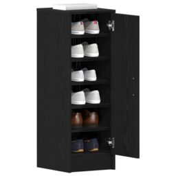 Berkfield Home Shoe Cabinet Black oak MDF Standard Storage Shoe Storage - thumbnail 3
