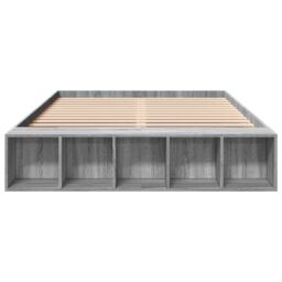 Berkfield Home Bed Frame without Mattress Grey Sonoma 150x200 cm King Size - thumbnail 4
