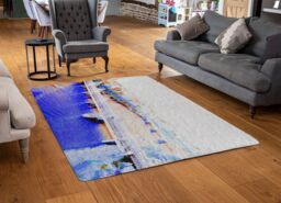 Benjamin Tate Design London Eye Veiw Blue Rug in Natural - Size: Large - thumbnail 2