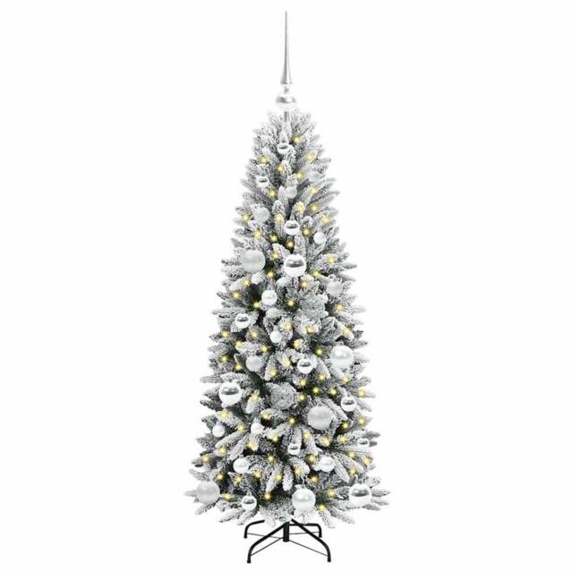 Berkfield Home Green Artificial Christmas Tree with 150 LEDs White 53 x 53 x 120 cm - image 1