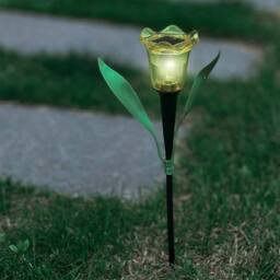 Voltico Set of 4 Solar Tulip Stake Lights Bright White LED - Size: 4 Pack - thumbnail 2