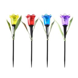 Voltico Set of 4 Solar Tulip Stake Lights Bright White LED - Size: 4 Pack - thumbnail 1