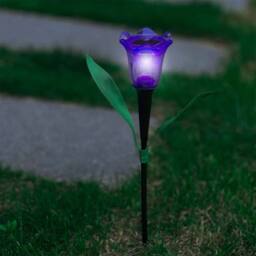 Voltico Set of 4 Solar Tulip Stake Lights Bright White LED - Size: 4 Pack - thumbnail 4
