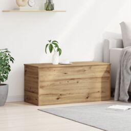 Berkfield Home Storage Box with Lid Artisan Oak 100x42x46 cm Engineered Wood in Brown - Size: 100 x 42 x 46 cm - thumbnail 4