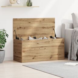 Berkfield Home Storage Box with Lid Artisan Oak 100x42x46 cm Engineered Wood in Brown - Size: 100 x 42 x 46 cm - thumbnail 1