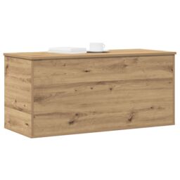 Berkfield Home Storage Box with Lid Artisan Oak 100x42x46 cm Engineered Wood in Brown - Size: 100 x 42 x 46 cm - thumbnail 3