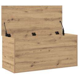 Berkfield Home Storage Box with Lid Artisan Oak 100x42x46 cm Engineered Wood in Brown - Size: 100 x 42 x 46 cm - thumbnail 5