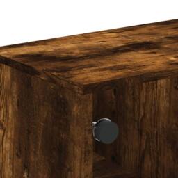 Berkfield Home Coffee Table with Glass Doors Smoked Oak 68.5x50x50 cm in Brown - thumbnail 8