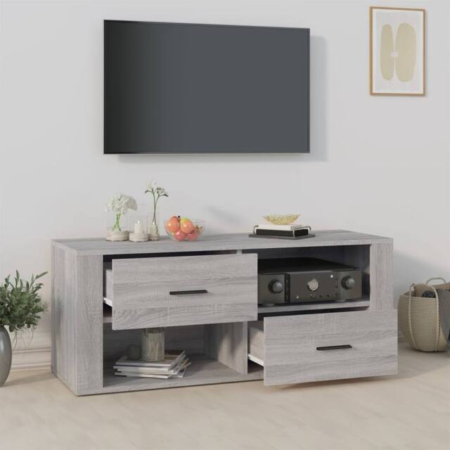Berkfield Home TV Cabinet Grey Sonoma 100x35x40 cm Engineered Wood - Size: 100 x 35 x 40 cm - image 1