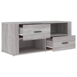 Berkfield Home TV Cabinet Grey Sonoma 100x35x40 cm Engineered Wood - Size: 100 x 35 x 40 cm - thumbnail 7