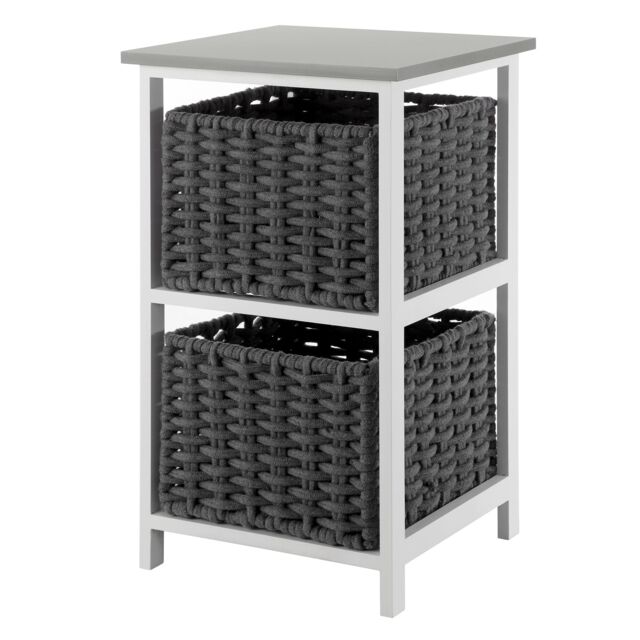 LIVIVO 'Habi' Scandi Style Bedside Storage Cabinet in Black - image 1