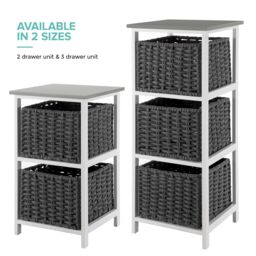 LIVIVO 'Habi' Scandi Style Bedside Storage Cabinet in Black - thumbnail 5