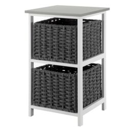 LIVIVO 'Habi' Scandi Style Bedside Storage Cabinet in Black