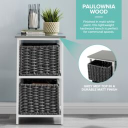 LIVIVO 'Habi' Scandi Style Bedside Storage Cabinet in Black - thumbnail 4