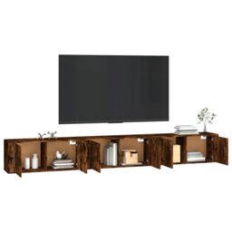Berkfield Home Wall-mounted TV Cabinets 3 pcs Smoked Oak 100x34.5x40 cm in Brown - thumbnail 3