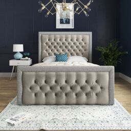 DS Living Cheltenham Glitter & Cream Velvet Upholstered Bed Frame - Size: Super King - thumbnail 3